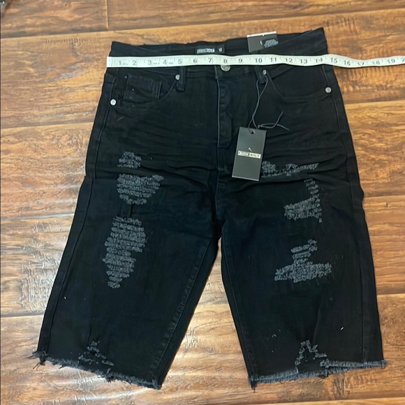 rocksalt Pants - Distressed Black Denim Shorts